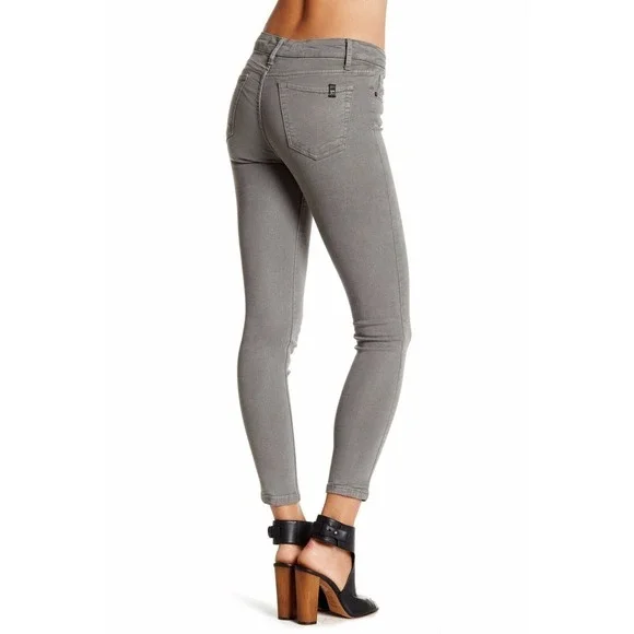 Joe's Jeans Skinny Ankle Posh Colors Mid Rise Pants Steel Gray 24/25 Nwt $179